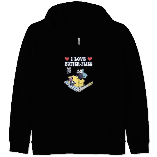 I Love Butterflies Zip Hoodies