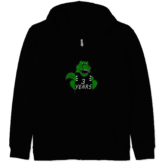 Children's birthday party - 3 years old - DINOSAUR Zip Hoodies