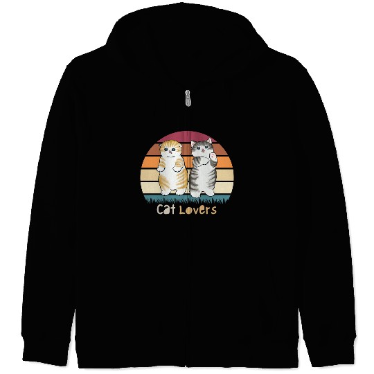 Cat lovers dedign with sweet cats Zip Hoodies