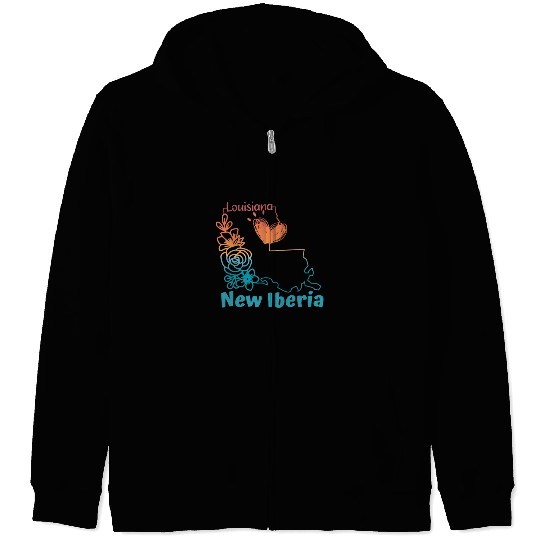 I love my home town New Iberia Louisiana Zip Hoodies
