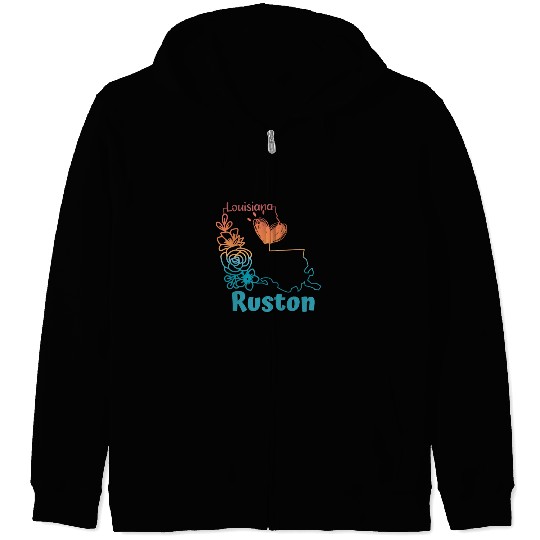 I love my home town in Ruston Louisiana Zip Hoodies