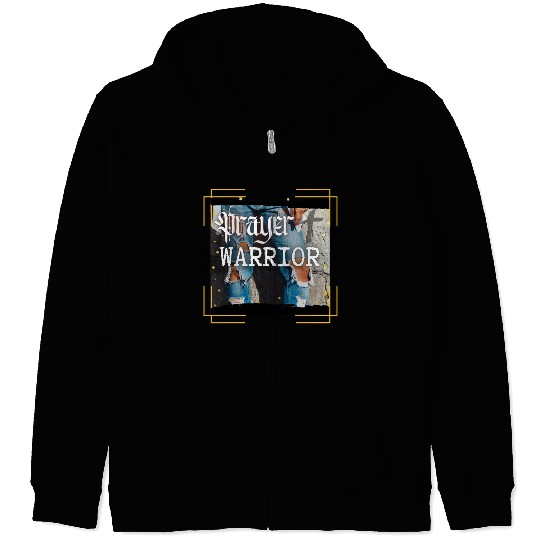 Prayer Warrior - Ripped Jeans Zip Hoodies