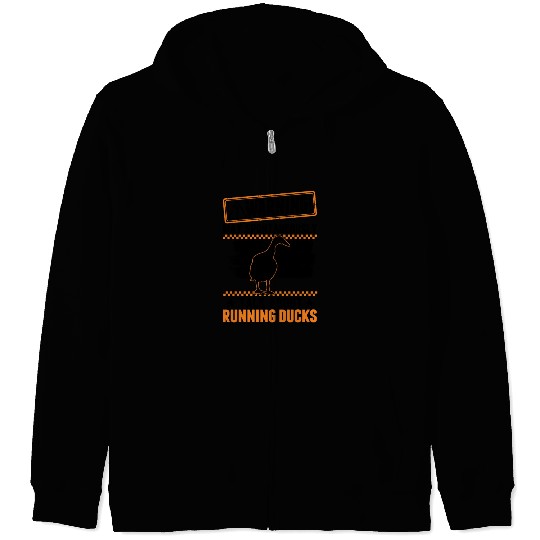 Warning Runner Duck Bottle Running Zip Hoodies