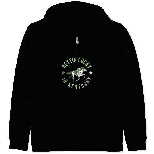 Funny Derby Vintage Getting Lucky In Kentucky Hor Zip Hoodies