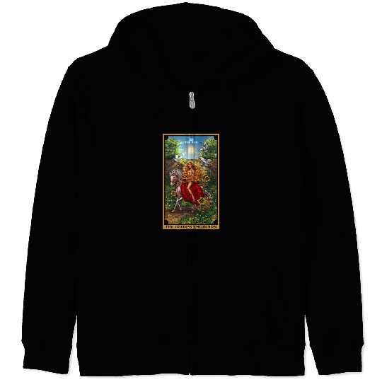 The Goddess Rhiannon in The Sun Tarot Card Zip Hoodies