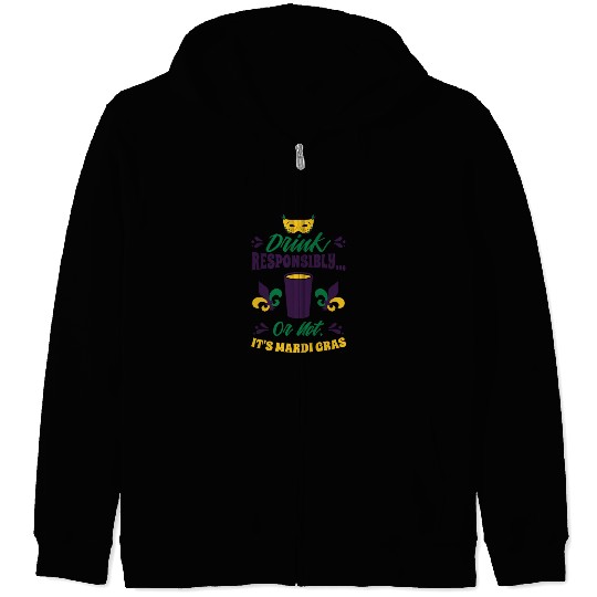 Mardi Gras Carnival Beer Drinking Parade Party Zip Hoodies