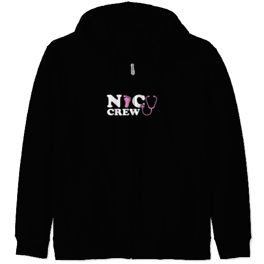 Funny NICU Crew Zip Hoodies