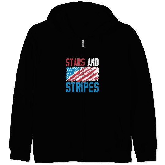 Stars And Stripes America USA Flag 4th Of July Zip Hoodies