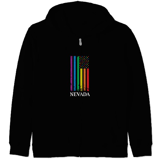 Nevada Pride Month Pride Flag LGBT Community LGBTQ Zip Hoodies