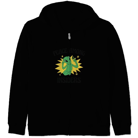 Area 51 Peace Alien Head Martian Space Outsider Zip Hoodies