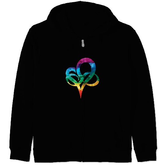 LGBTQ Rainbow Heart Pride Heart Gift LGBTQ+ Zip Hoodies