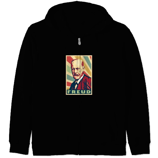 Sigmund Freud Vintage Colors Zip Hoodies