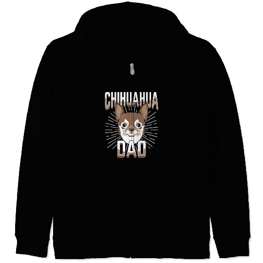 Chihuahua Dad Gift Zip Hoodies