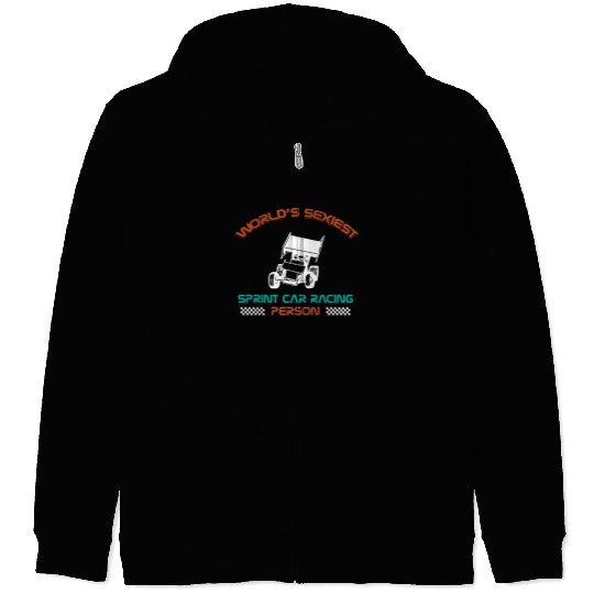 Sprint Car Racing, sprint car, dirt track racers Zip Hoodies
