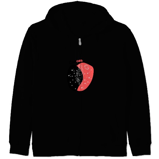 Lunar Goddess : A Minimalist Cancer Design Zip Hoodies