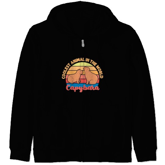 Coolest Animal in The World Capybara Zip Hoodies