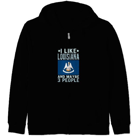Louisiana Flag US State Zip Hoodies