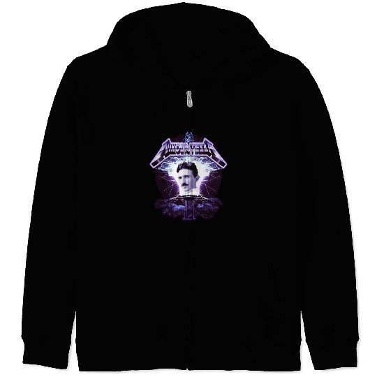 Nikola Tesla Heavy Metal Electricity by gnarly Zip Hoodies
