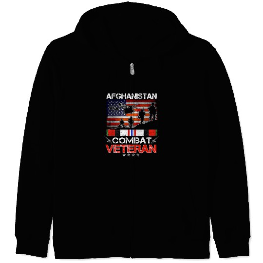 afghanistan combat veteran us veteran military Zip Hoodies
