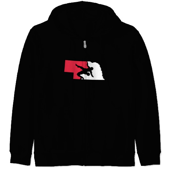 Nebraska Wrestling (State Colors) Zip Hoodies