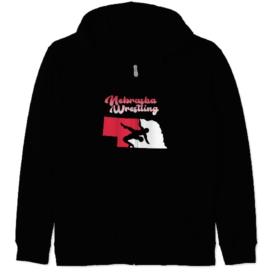 Nebraska Wrestling (State Colors) Zip Hoodies