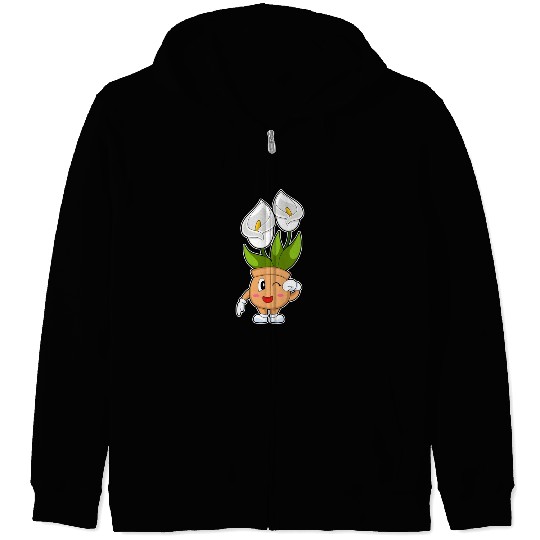 Plant Pot Calla Lily Flower Zip Hoodies