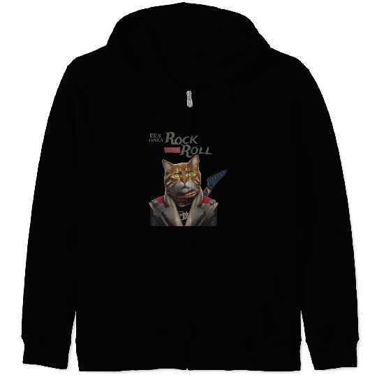 Only Rock and Roll Cat Zip Hoodies