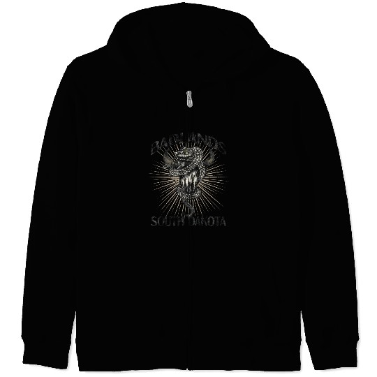 Badlands Us National Park South Dakota Bison Zip Hoodies