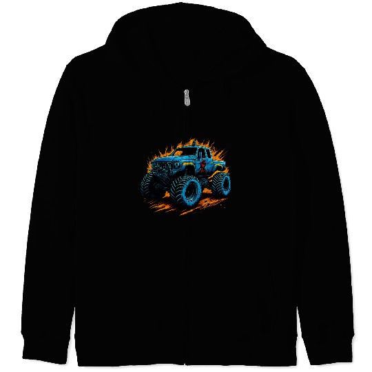 abstract monster truck Zip Hoodies
