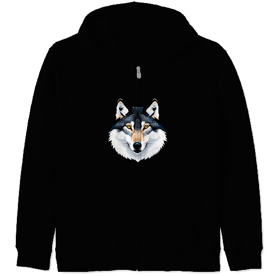 Wolf howling at the moon graphic Zip Hoodies