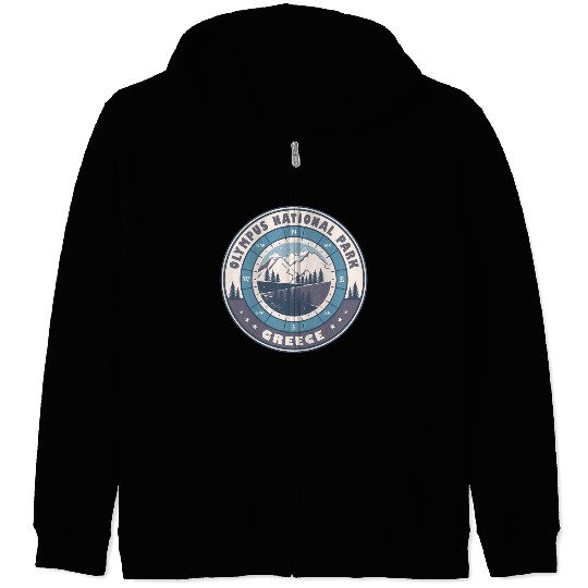 Olympus National Park Greece Vintage Hiking Design Zip Hoodies