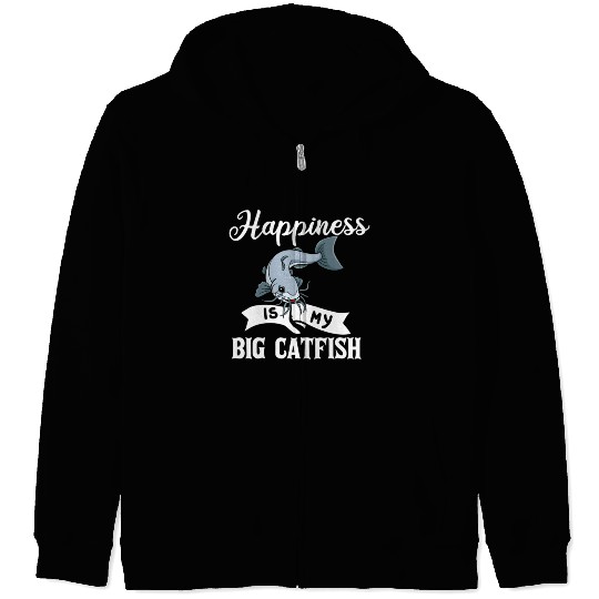 Catfish Fishing Gift Flathead Catfishing nostalgia Zip Hoodies