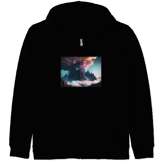 Mountain of the Gods Graphic Zip Hoodies