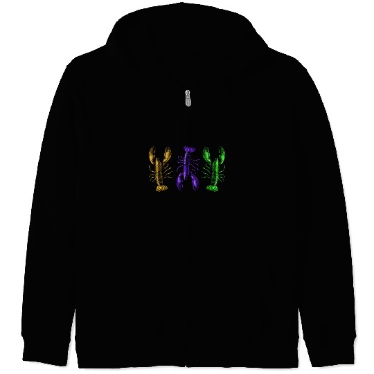 Lobster Mardi Gras Zip Hoodies