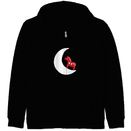 Sverige Sweden Swedish Dala Horse Dalecarlian Zip Hoodies