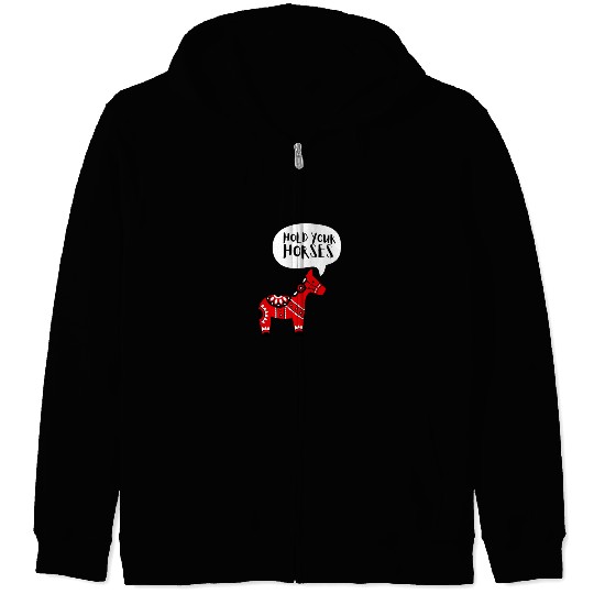 Sverige Sweden Swedish Dala Horse Dalecarlian Zip Hoodies