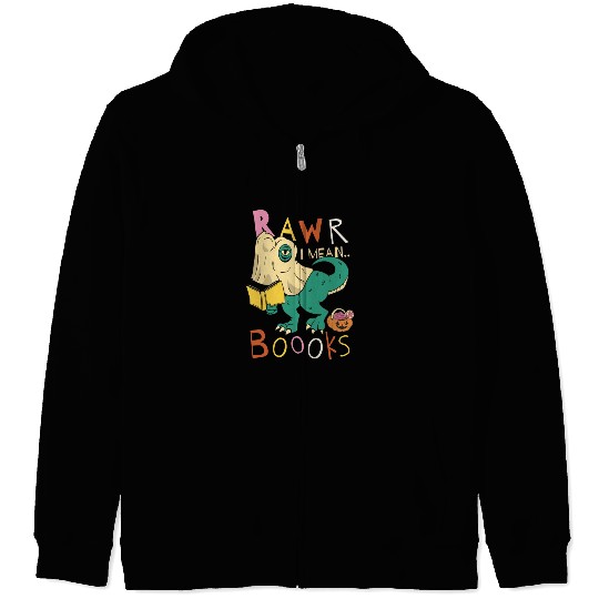 Reading Teacher Halloween T Rex Ghost Book Zip Hoodies