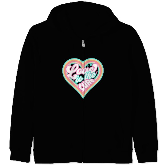 LOVE IS THE CURE (pink) Zip Hoodies