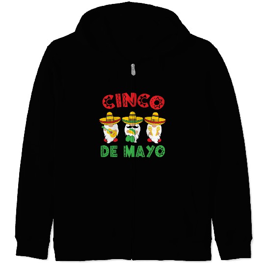Cinco De Mayo Gnome Sombrero Taco Maraca Guitar Zip Hoodies