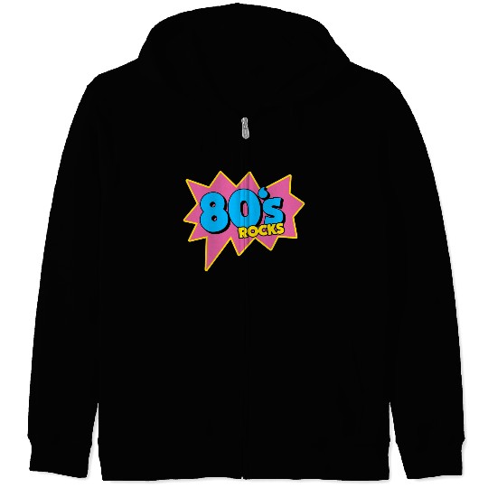 90s 80s Rocks Neon Rubic Cube Cassette Tape Zip Hoodies