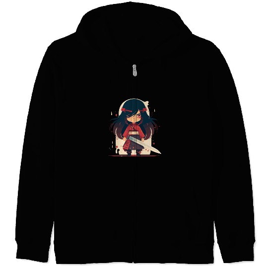 Girl Samurai Zip Hoodies