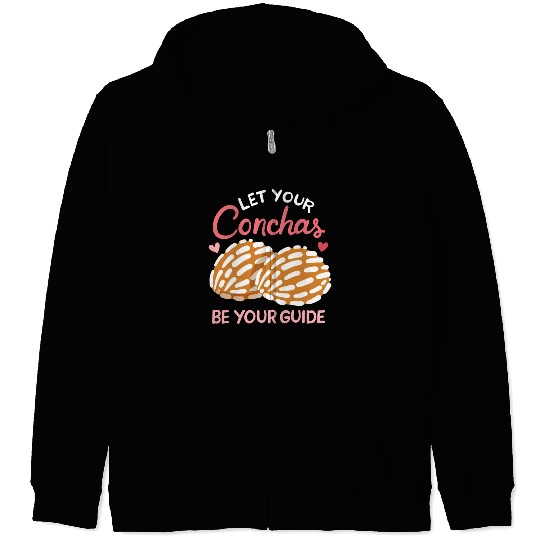Conchas Mexican Mexico Sweet Bread Roll Zip Hoodies