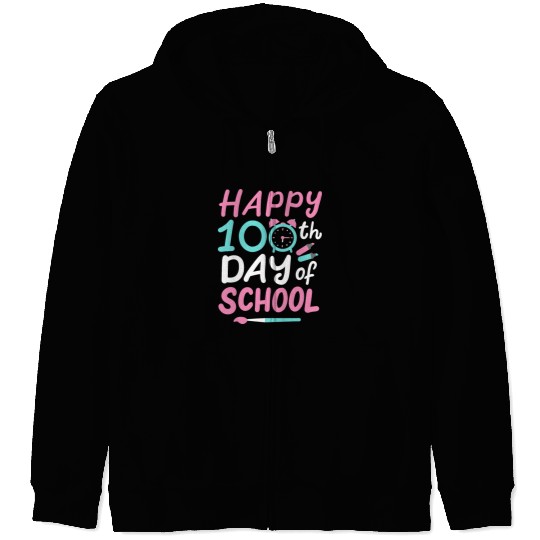 100th Day Of School Teacher Student Zip Hoodies