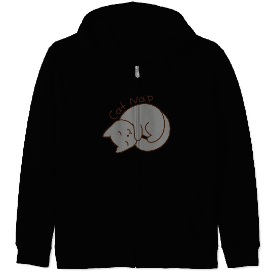 Cat Nap Zip Hoodies