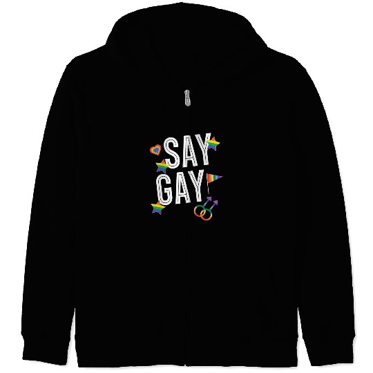 Gay Rights Rainbow Pride Month LGBTQ Gay Pride Zip Hoodies