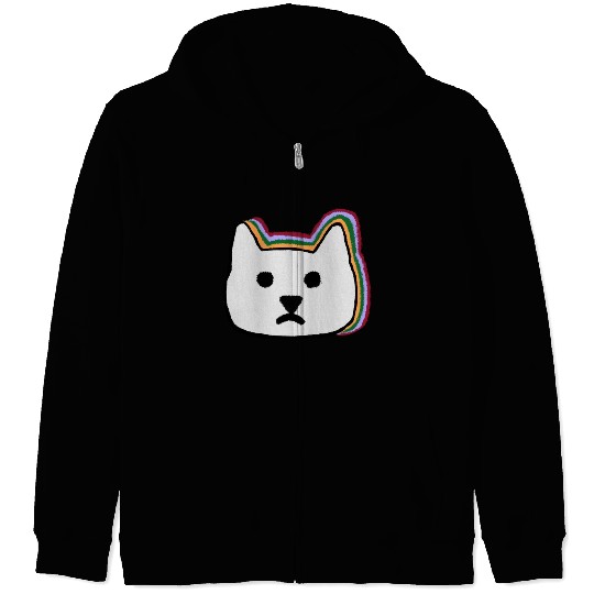 cat face Zip Hoodies