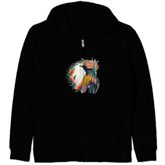Cute Bird Of Paradise Bird Flower Crown Pet Birds Zip Hoodies