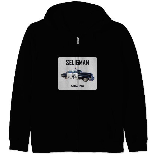 Old car city of Seligman in Arizonna, US Route 66 Zip Hoodies