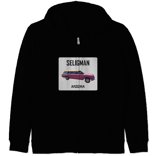 Old car city of Seligman in Arizonna, US Route 66 Zip Hoodies