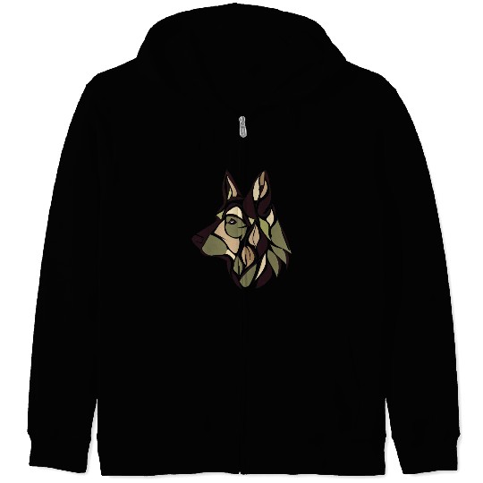 GERMAN SHEPHERD ART PUPPY DOG ANIMALS ART Zip Hoodies